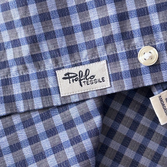 Joseph Abboud Dress Shirt Long Sleeve Spread Collar Plaid Check Blue Grey As New - Picture 9 of 14